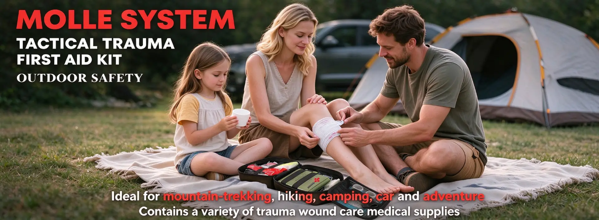 Tactical trauma first aid kit for camping outdoor emergency medical supplies